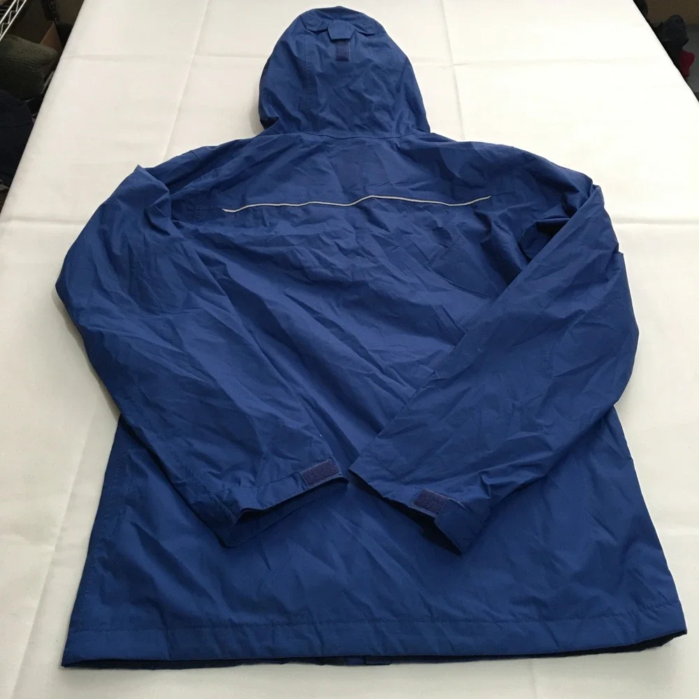 Columbia Rain Jacket Kids Large Blue Omni-Tech Hooded Waterproof Lined
